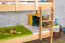 Stockbett mit Rutsche 80 x 200 cm, Buche Massivholz Natur lackiert, umbaubar in zwei Einzelbetten, "Easy Premium Line" K26/n
