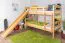 Stockbett mit Rutsche 80 x 200 cm, Buche Massivholz Natur lackiert, umbaubar in zwei Einzelbetten, "Easy Premium Line" K26/n
