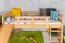 Stockbett mit Rutsche 80 x 200 cm, Buche Massivholz Natur lackiert, umbaubar in zwei Einzelbetten, "Easy Premium Line" K26/n