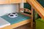 Etagenbett mit Rutsche 90 x 190 cm, Buche Massivholz Natur lackiert, umbaubar in zwei Einzelbetten, "Easy Premium Line" K27/n