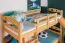 Etagenbett mit Rutsche 90 x 190 cm, Buche Massivholz Natur lackiert, umbaubar in zwei Einzelbetten, "Easy Premium Line" K27/n