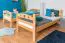 Etagenbett mit Rutsche 90 x 200 cm, Buche Massivholz Natur lackiert, teilbar in zwei Einzelbetten, "Easy Premium Line" K27/n