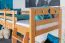 Etagenbett mit Rutsche 90 x 200 cm, Buche Massivholz Natur lackiert, teilbar in zwei Einzelbetten, "Easy Premium Line" K27/n