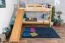 Etagenbett mit Rutsche 90 x 190 cm, Buche Massivholz Natur lackiert, umbaubar in zwei Einzelbetten, "Easy Premium Line" K28/n