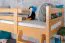 Etagenbett mit Rutsche 90 x 190 cm, Buche Massivholz Natur lackiert, umbaubar in zwei Einzelbetten, "Easy Premium Line" K28/n