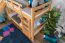 Etagenbett mit Rutsche 90 x 190 cm, Buche Massivholz Natur lackiert, umbaubar in zwei Einzelbetten, "Easy Premium Line" K28/n