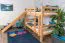 Etagenbett mit Rutsche 90 x 190 cm, Buche Massivholz Natur lackiert, umbaubar in zwei Einzelbetten, "Easy Premium Line" K28/n