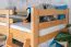 Etagenbett mit Rutsche 90 x 190 cm, Buche Massivholz Natur lackiert, umbaubar in zwei Einzelbetten, "Easy Premium Line" K28/n