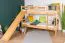Etagenbett mit Rutsche 90 x 200 cm, Buche Massivholz Natur lackiert, teilbar in zwei Einzelbetten, "Easy Premium Line" K28/n