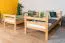 Etagenbett mit Rutsche 90 x 190 cm, Buche Massivholz Natur lackiert, umbaubar in zwei Einzelbetten, "Easy Premium Line" K28/n