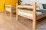 Etagenbett mit Rutsche 90 x 190 cm, Buche Massivholz Natur lackiert, umbaubar in zwei Einzelbetten, "Easy Premium Line" K28/n
