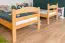 Etagenbett mit Rutsche 90 x 190 cm, Buche Massivholz Natur lackiert, umbaubar in zwei Einzelbetten, "Easy Premium Line" K29/n
