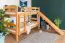 Etagenbett mit Rutsche 90 x 190 cm, Buche Massivholz Natur lackiert, umbaubar in zwei Einzelbetten, "Easy Premium Line" K29/n
