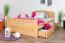 Jugendbett "Easy Premium Line" K7 inkl. 2 Schubladen und 1 Abdeckblende, 140 x 200 cm Buche Vollholz massiv Natur