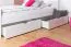 Jugendbett "Easy Premium Line" K7 inkl. 2 Schubladen und 1 Abdeckblende, 140 x 200 cm Buche Vollholz massiv weiß lackiert