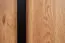 Schrank Slatina 51, Farbe: Eiche / Schwarz, teilmassiv - Abmessungen: 203 x 56 x 63 cm (H x B x T)