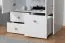 Kinderzimmer - Drehtürenschrank / Kleiderschrank Egvad 02, Farbe: Weiß / Buche - Abmessungen: 193 x 80 x 51 cm (H x B x T), mit 2 Türen, 3 Schubladen und 1 Fach
