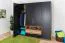 Drehtürenschrank / Kleiderschrank "Andenne" 02, Schwarz / Walnuss - Abmessungen: 215 x 210 x 60 cm (H x B x T)
