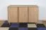 Kommode | 3 Drehtüren | Farbe: Eiche | 6 Fächer | Soft-Close Funktion | verstellbare Einlegeböden | 123 x 46 x 83 cm | Eichenholzbeine | Sideboard