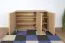 Kommode | 3 Drehtüren | Farbe: Eiche | 6 Fächer | Soft-Close Funktion | verstellbare Einlegeböden | 123 x 46 x 83 cm | Eichenholzbeine | Sideboard