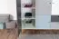 Jugendzimmer - Drehtürenschrank / Kleiderschrank Syrina 05, Farbe: Weiß / Grau / Blau - Abmessungen: 202 x 153 x 55 cm (H x B x T)