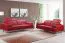 Echtleder Premium Couch Venezia, 2-Sitz Sofa, Farbe: Rubin-rot