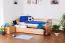 Kinderbett 90 x 200 cm | Massivholz: Buche | Natur Lackiert | inkl. 2. Liegeplatz 90 x 190 cm ausziehbar und 2 Rollrost Abbildung