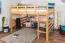 Breites Hochbett 160 x 200 cm | Massivholz: Buche | Natur Lackiert | umbaubar in Einzelbett | Premium-Qualität | inkl. Rollrost Abbildung