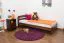 Kinderbett 90 x 200 cm | Massivholz: Kiefer | Nuss Lackiert | inkl. Rollrost Abbildung