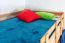 Massivholz Hochbett für Kinder | Matratzenmaß: 120 x 200 cm | Natur Lackiert | umbaubar in Einzelbett | Premium-Qualität | inkl. Rollrost Abbildung