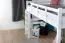 Hochbett 160 x 190 cm | Massivholz: Buche | Weiß Lackiert | umbaubar in Einzelbett | Premium-Qualität | inkl. Rollrost Abbildung