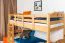Etagenbett 90 x 190 cm | Massivholz: Buche | Natur Lackiert | umbaubar in zwei Einzelbetten | Premium-Qualität | inkl. Rollroste Abbildung