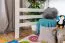 Massivholz Hochbett für Kinder | Matratzenmaß: 90 x 190 cm | Weiß Lackiert | umbaubar in Einzelbett | Premium-Qualität | inkl. Rollrost Abbildung