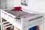 Hochbett 120 x 190 cm | Massivholz: Buche | Weiß Lackiert | umbaubar in Einzelbett | Premium-Qualität | inkl. Rollrost Abbildung