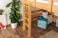 Massivholz Hochbett für Kinder | Matratzenmaß: 140 x 200 cm | Natur Lackiert | umbaubar in Einzelbett | Premium-Qualität | inkl. Rollrost Abbildung