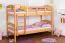 Stockbett 90 x 200 cm | Massivholz: Buche | Natur Lackiert | umbaubar in zwei Einzelbetten | Premium-Qualität | inkl. Rollroste Abbildung