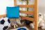 Massivholz Hochbett für Kinder | Matratzenmaß: 90 x 190 cm | Natur Lackiert | umbaubar in Einzelbett | Premium-Qualität | inkl. Rollrost Abbildung