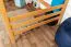 Massivholz Hochbett für Kinder | Matratzenmaß: 140 x 200 cm | Natur Lackiert | umbaubar in Einzelbett | Premium-Qualität | inkl. Rollrost Abbildung