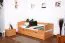 Kinderbett 90 x 200 cm | Massivholz: Buche | Natur Lackiert | inkl. 2. Liegeplatz 90 x 190 cm ausziehbar und 2 Rollrost Abbildung