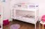 Stockbett 90 x 200 cm | Massivholz: Buche | Weiß Lackiert | umbaubar in zwei Einzelbetten | Premium-Qualität | inkl. Rollroste Abbildung