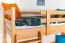 Massivholz Hochbett für Kinder | Matratzenmaß: 90 x 190 cm | Natur Lackiert | umbaubar in Einzelbett | Premium-Qualität | inkl. Rollrost Abbildung