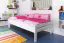 Kinderbett 90 x 200 cm | Massivholz: Buche | Weiß Lackiert Abbildung