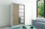 150 cm breiter Kleiderschrank mit 5 Fächern und 2 Türen | Farbe: Sonoma Eiche / Weiß Abbildung