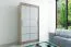 100 cm breiter Kleiderschrank mit 5 Fächern und 2 Türen | Farbe: Sonoma Eiche / Weiß Abbildung