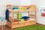 Massivholz Etagenbett inkl. Stauraum für Kinder und Jugendliche | inkl. 2 Schubladen | Matratzenmaß: 90 x 200 cm | Natur Lackiert | umbaubar in 2 Einzelbetten | Premium-Qualität | inkl. Rollroste Abbildung