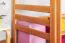 Massivholz Hochbett für Kinder | Matratzenmaß: 90 x 200 cm | Natur Lackiert | umbaubar in Einzelbett | Premium-Qualität | inkl. Rollrost Abbildung