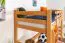 Massivholz Hochbett für Kinder | Matratzenmaß: 90 x 190 cm | Natur Lackiert | umbaubar in Einzelbett | Premium-Qualität | inkl. Rollrost Abbildung