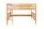 Massivholz Hochbett für Kinder | Matratzenmaß: 140 x 200 cm | Natur Lackiert | umbaubar in Einzelbett | Premium-Qualität | inkl. Rollrost Abbildung