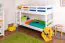 Stockbett 90 x 200 cm | Massivholz: Buche | Weiß Lackiert | umbaubar in zwei Einzelbetten | Premium-Qualität | inkl. Rollroste Abbildung