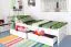 Kinderbett 90 x 200 cm | Massivholz: Buche | Weiß Lackiert | inkl. 2 Schubladen und Lattenrost Abbildung